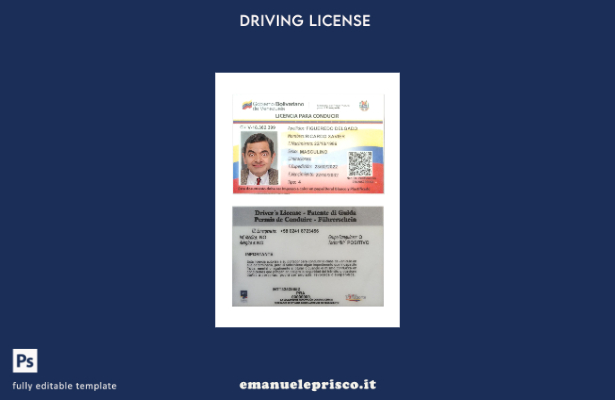 verified style modello presente patente di guida venezuelana stile verificato template